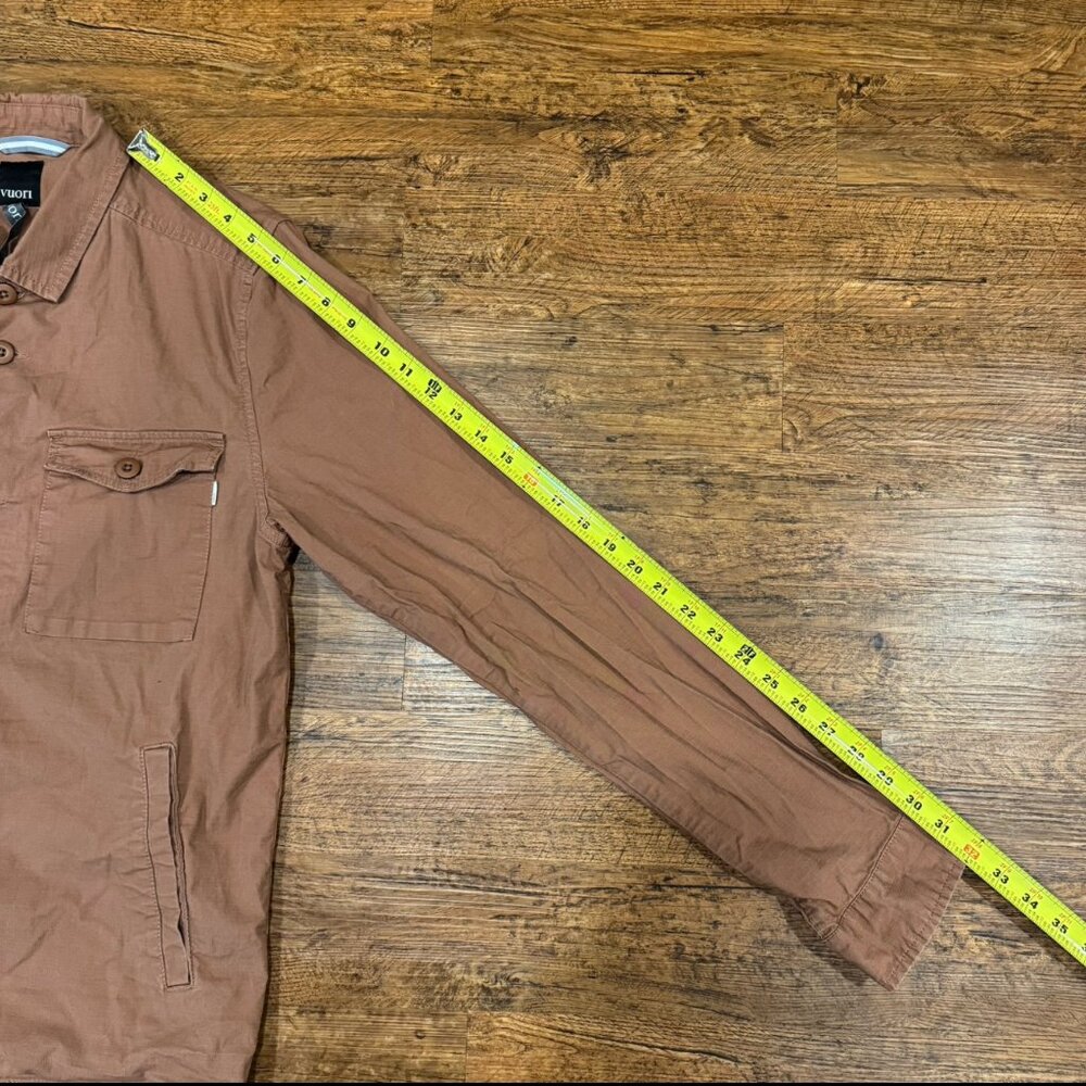 Vuori Brown Casual Outdoor Workwear Button Up Ripstop Jacket Shaket Coat Men's L - Picture 7 of 7